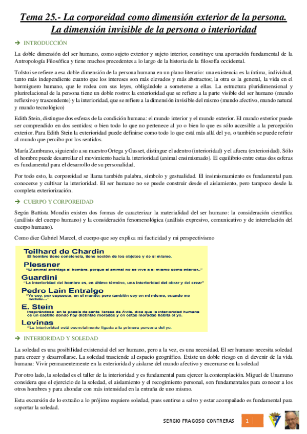 Miniatura del documento Tema 25.- Dimensión exterior de la persona - La corporeidad.pdf