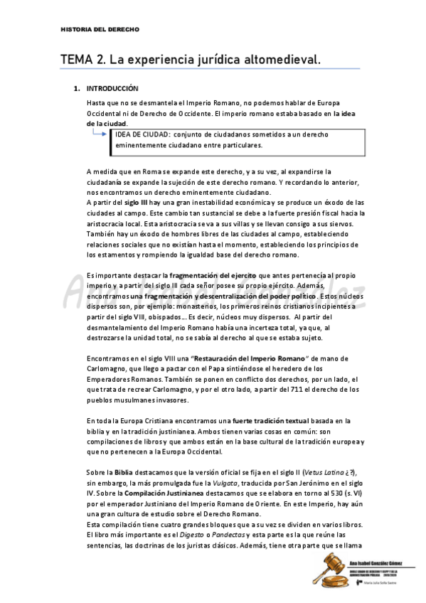 Miniatura del documento Experiencia jurídica altomedieval