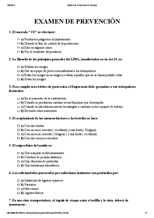 Miniatura del documento Examen de Prevención de Riesgos CON SOLUCION.pdf