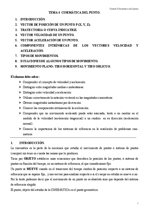 Miniatura del documento Tema 4.CinematicaPunto..pdf