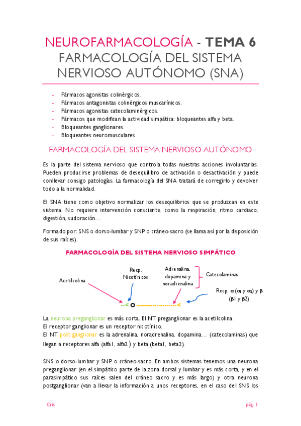 Miniatura del documento TEMA 6 - FARMACOLOGÍA DEL SISTEMA NERVIOSO AUTÓNOMO.pdf
