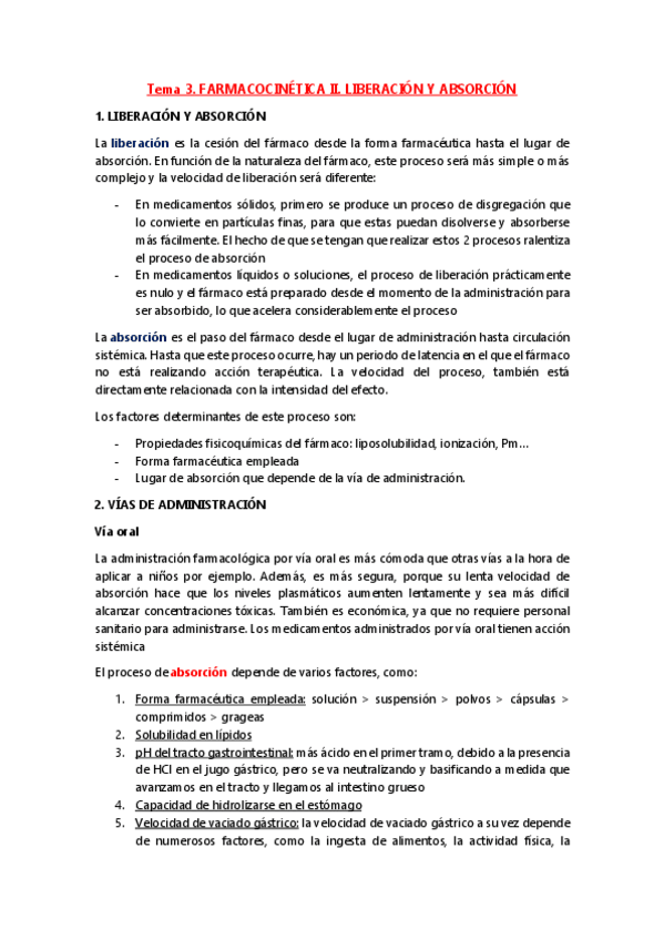 Miniatura del documento Tema 3. Farmacocinética II. Liberación y absorción.pdf