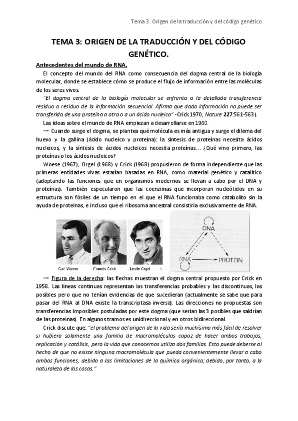 Miniatura del documento Tema 3. Traducción y código genético