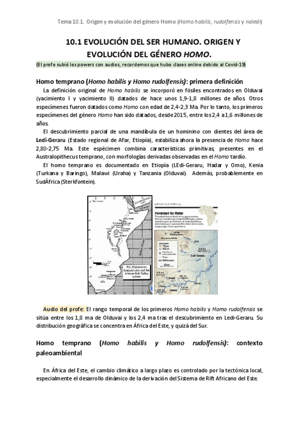 Miniatura del documento Tema 10.1. Origen y evolución de Homo