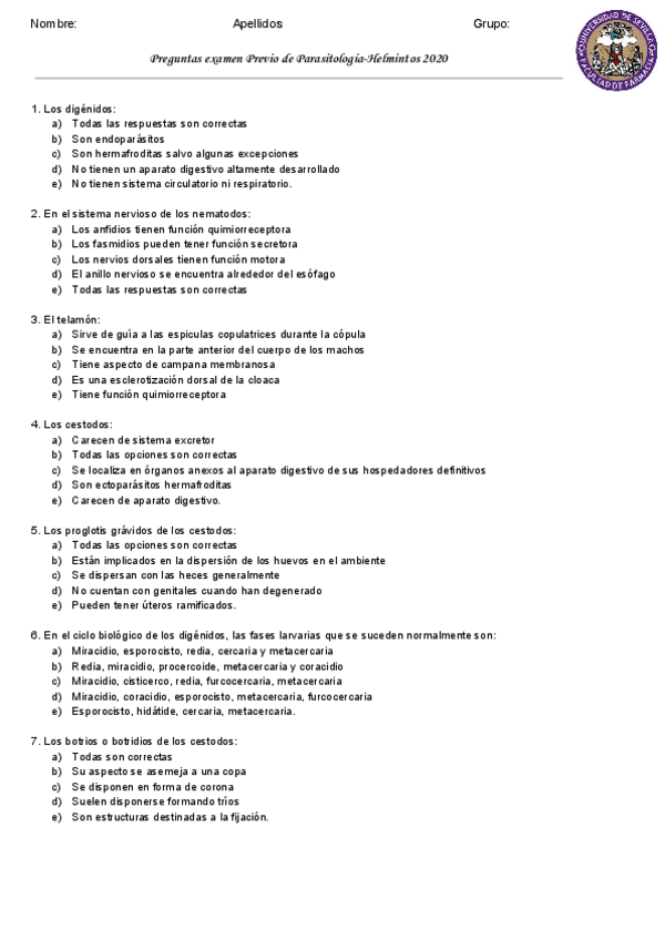 Miniatura del documento Examen-Parasitologia-Helmintos-sin-respuestas.pdf