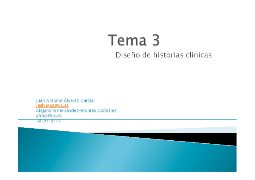 Miniatura del documento Tema 3. Diseño de Historias Clínicas.pdf