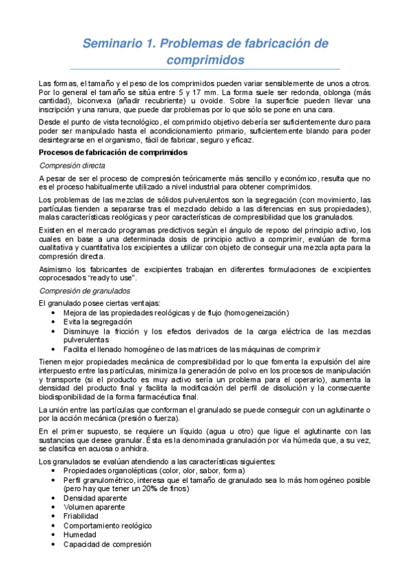 Miniatura del documento Seminario 1. Problemas de fabricación de comprimidos.pdf