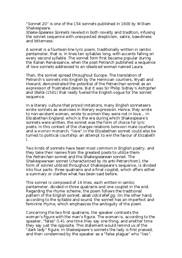 Miniatura del documento Shakespeare-Sonnet-20-ANALYSIS.docx