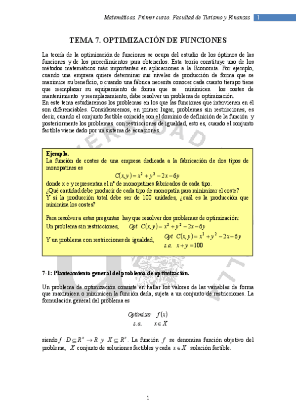 Miniatura del documento TEMA 7. OPTIMIZACIÓN DE FUNCIONES.pdf