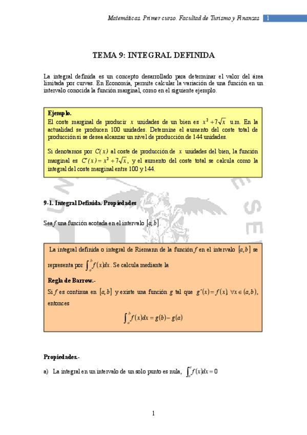 Miniatura del documento TEMA 9. INTEGRAL DEFINIDA.pdf
