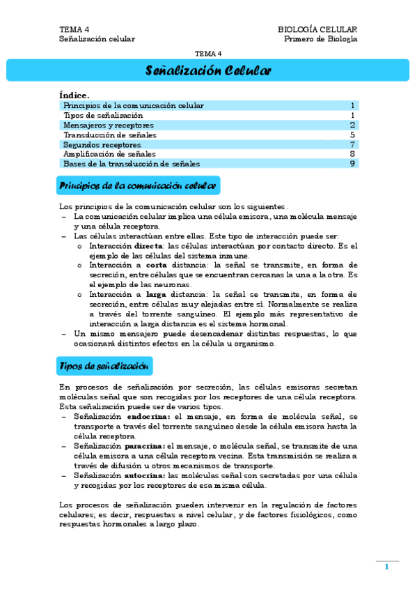 Miniatura del documento TEMA 4. Señalización celular