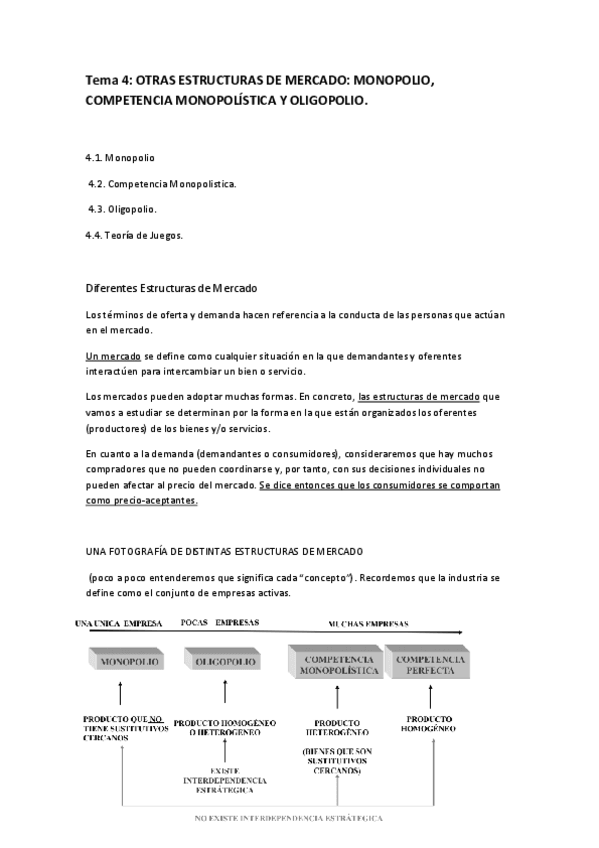 Miniatura del documento Tema 4 OTRAS ESTRUCTURAS DE MERCADO MONOPOLIO COMPETENCIA MONOPOLÍSTICA Y OLIGOPOLIO..pdf