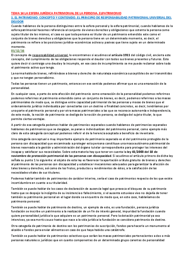 Miniatura del documento TEMA 14 LA ESFERA JURÍDICA PATRIMONIAL DE LA PERSONA. ELPATRIMONIO.pdf