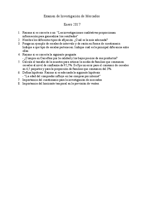 Miniatura del documento Examen Investigacion de Mercados Enero 2017.pdf