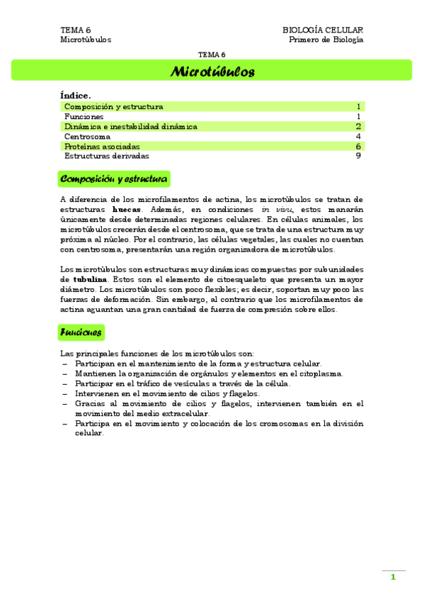 Miniatura del documento TEMA 6. Microtúbulos