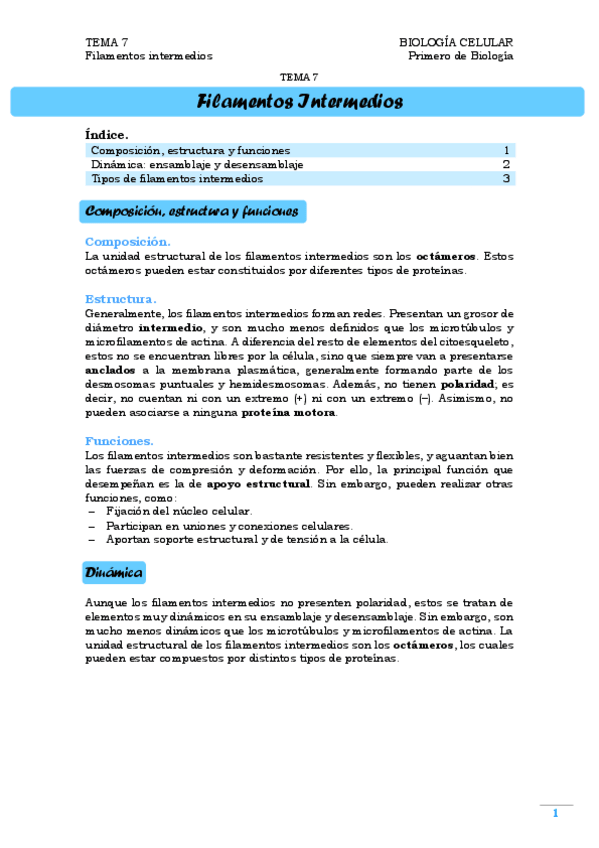 Miniatura del documento TEMA 7. Filamentos intermedios