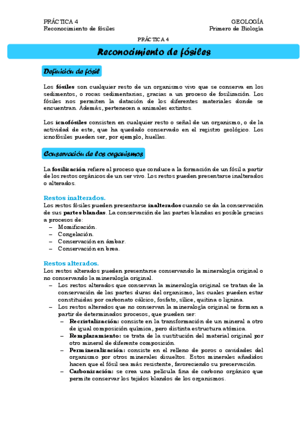 Miniatura del documento PRÁCTICA 4. Fósiles