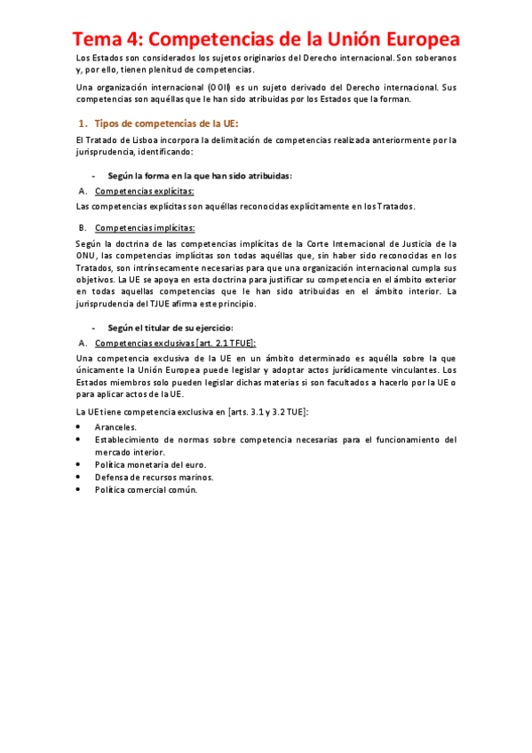 Miniatura del documento Tema 4 - Competencias de la Unión Europea.pdf
