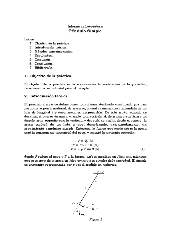 Miniatura del documento Péndulo Simple