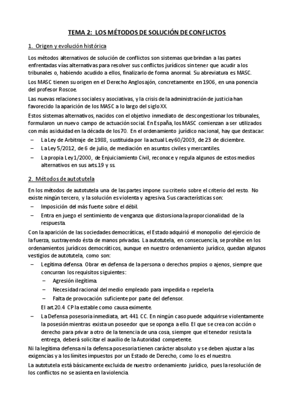 Miniatura del documento Tema 2 - Los métodos de solución de conflictos.pdf