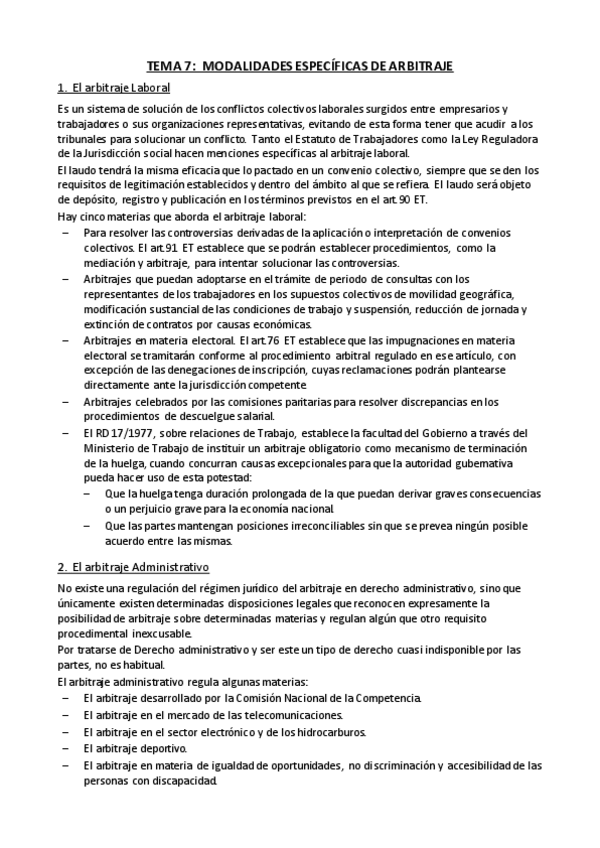 Miniatura del documento Tema 7 - Modalidades específicas de arbitraje.pdf