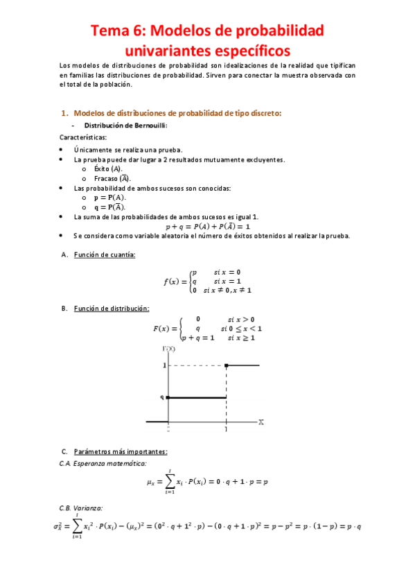 Miniatura del documento Tema 6 - Modelos de probabilidad univariantes específicos.pdf