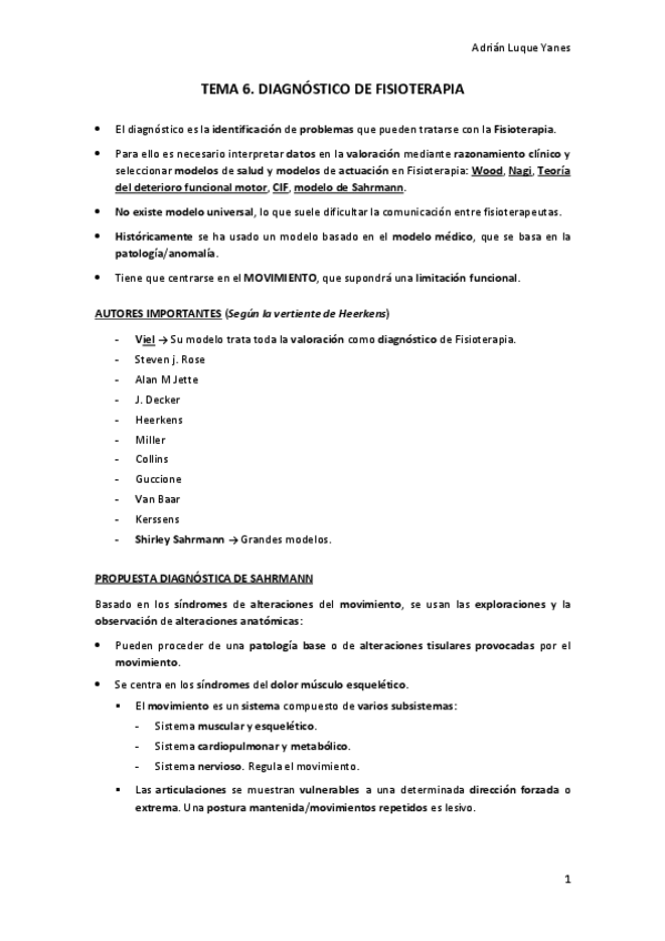 Miniatura del documento TEMA 6. DIAGNÓSTICO DE FISIOTERAPIA