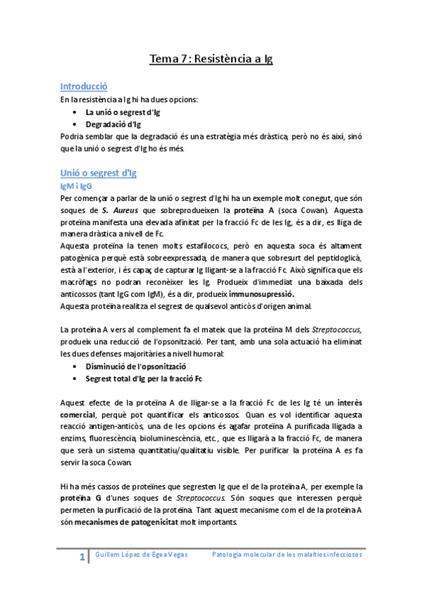 Miniatura del documento Tema 7 Resistència a immunoglobulines.pdf