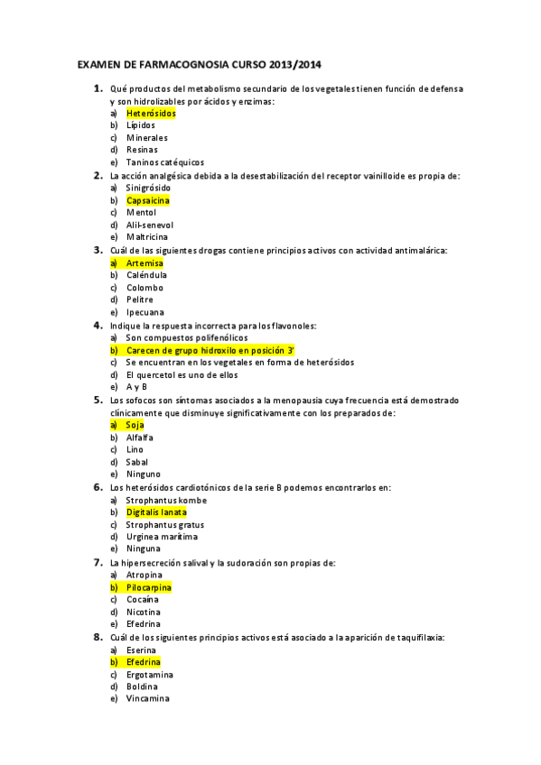 Miniatura del documento Solucionario EXAMEN DE FARMACOGNOSIA ENERO 2014 (1).pdf