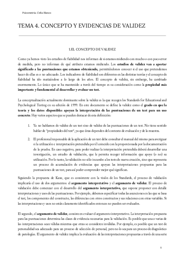 Miniatura del documento Tema 4. Concepto y evidencias de validez.pdf
