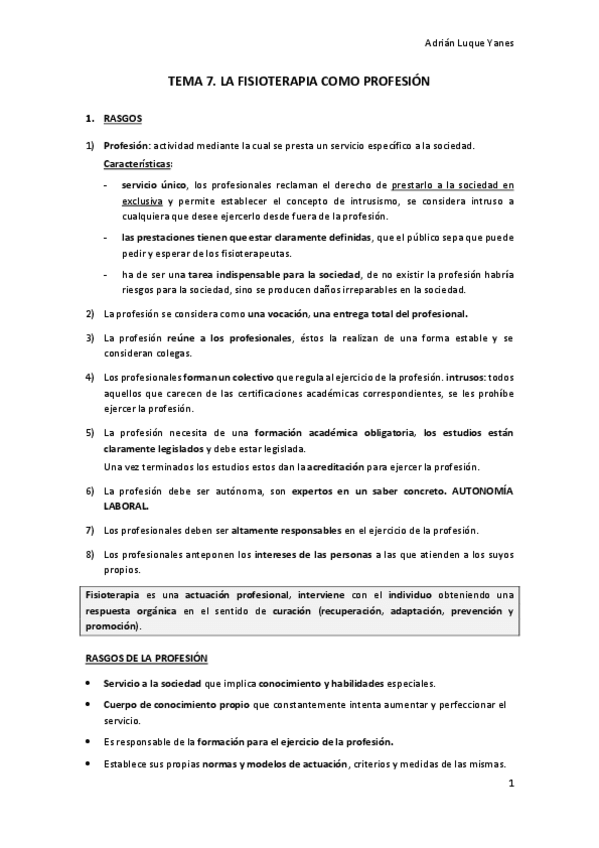 Miniatura del documento TEMA 7. LA FISIOTERAPIA COMO PROFESIÓN