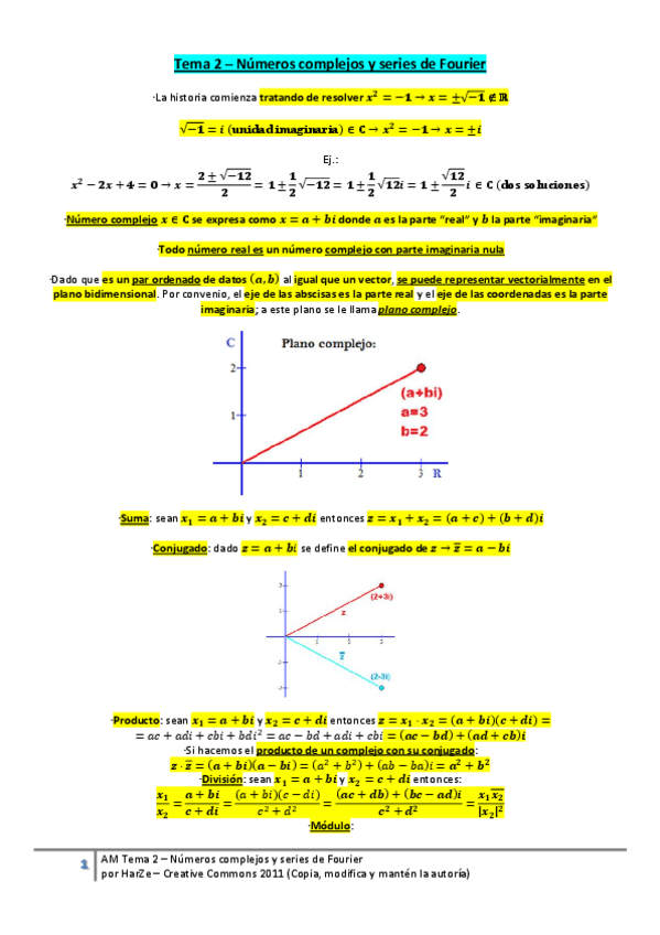 Miniatura del documento AM Tema 2 - Numeros complejos y series de Fourier.pdf