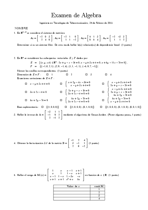 Miniatura del documento Examen de Algebra Febrero 2011.pdf