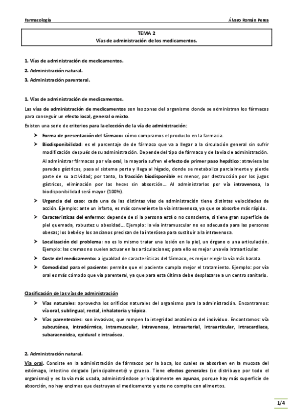 Miniatura del documento Farma. Tema 2. Vías de administración de los medicamentos..pdf