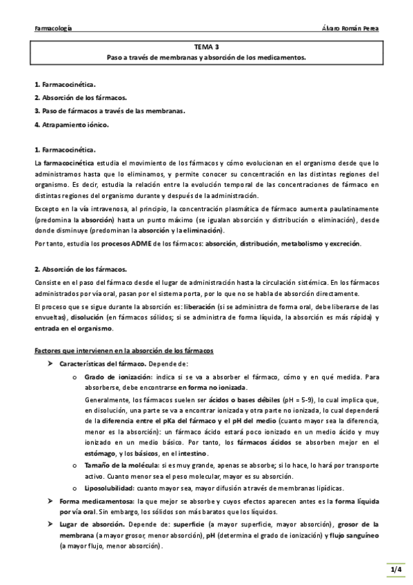 Miniatura del documento Farma. Tema 3. Paso a través de membranas y absorción de los medicamentos..pdf
