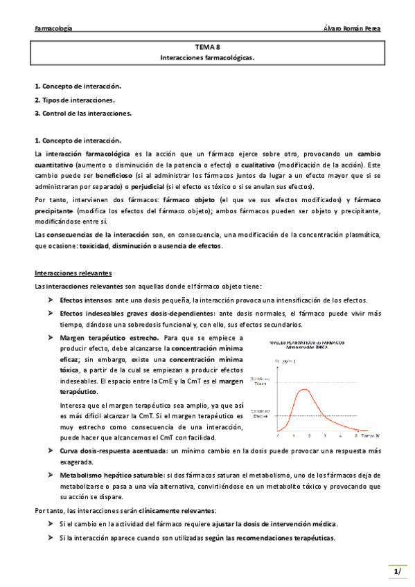 Miniatura del documento Farma. Tema 8. Interacciones farmacológicas..pdf
