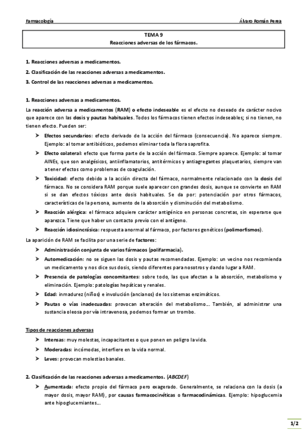 Miniatura del documento Farma. Tema 9. Reacciones adversas de los fármacos..pdf
