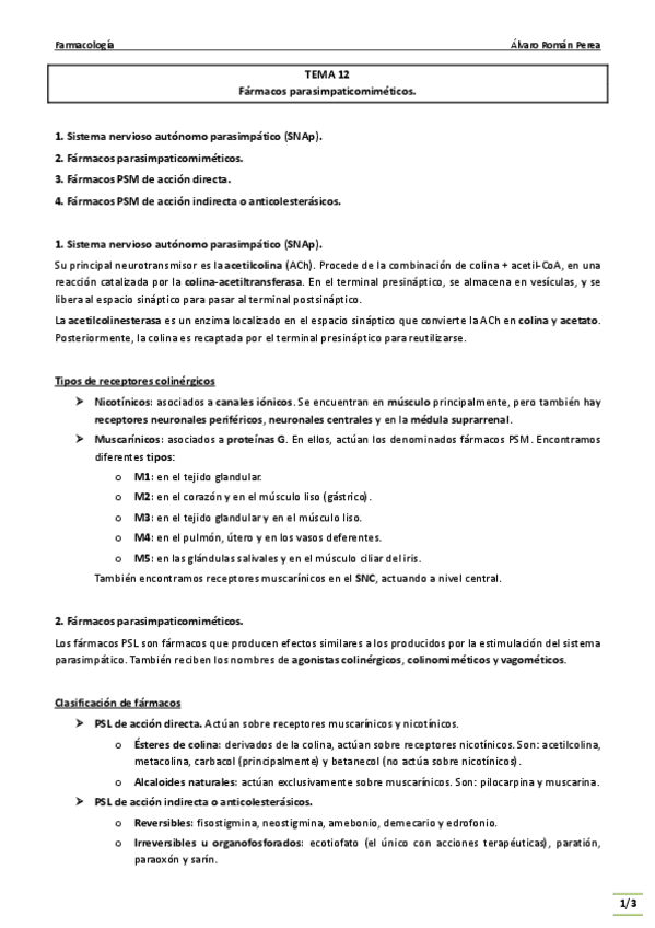 Miniatura del documento Farma. Tema 12. Fármacos parasimpaticomiméticos..pdf