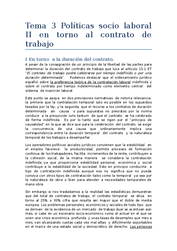 Miniatura del documento Tema 3 Políticas socio laboral II en torno al contrato de trabajo.docx