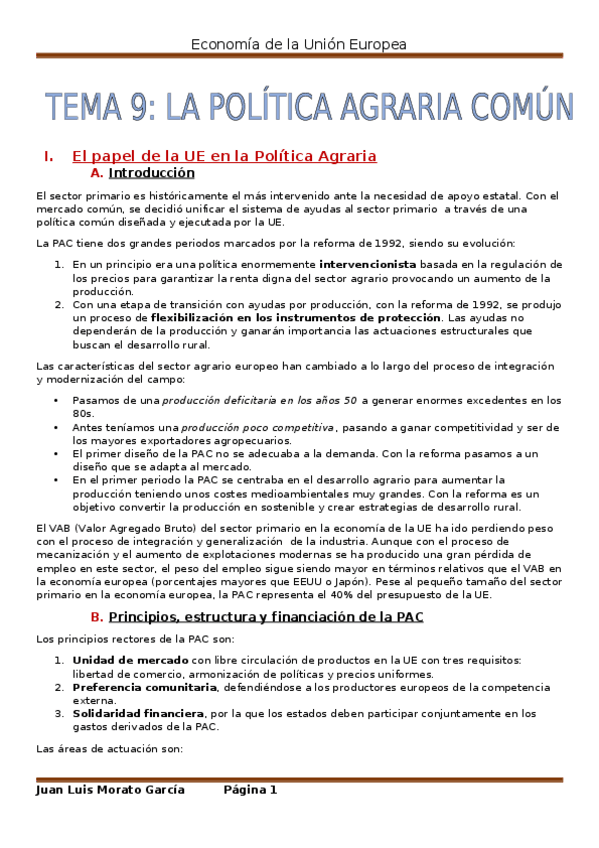 Miniatura del documento Tema IX. Política Agraria Común.docx