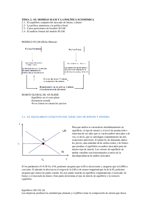 Miniatura del documento TEMA 2 EL MODELO IS-LM Y LA POLÍTICA ECONÓMICA.pdf