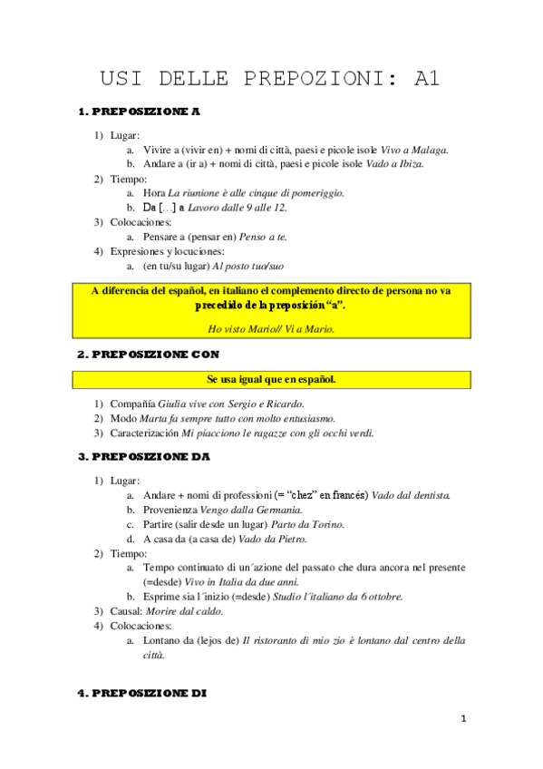 Miniatura del documento ESPRESSIONI CON PREPOSIZIONI A1 