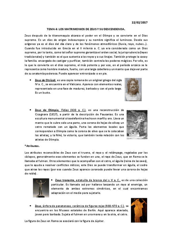 Miniatura del documento Tema 4 Mitología LOS MATRIMONIOS DE ZEUS Y SU DESCENDENCIA..pdf