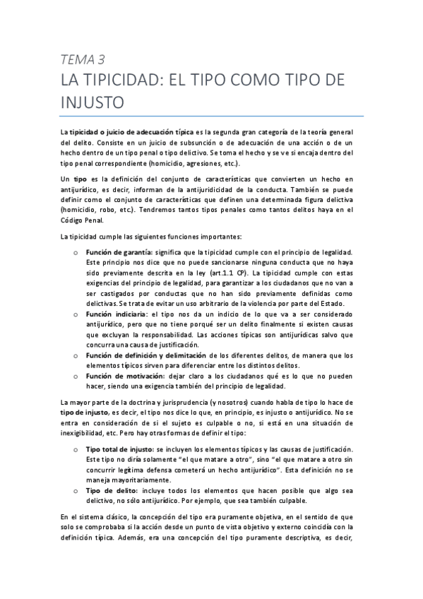 Miniatura del documento Tema 3. La tipicidad. El tipo como tipo de injusto.pdf