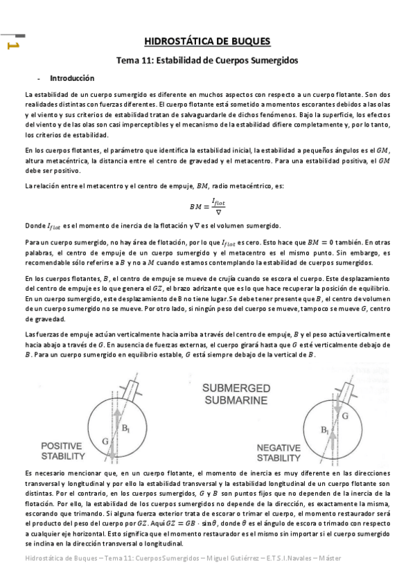 Miniatura del documento Hidrostatica-de-Buques-Tema-11-Estabilidad-de-Cuerpos-Sumergidos.pdf