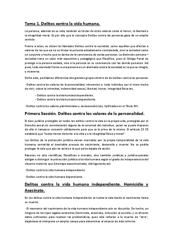 Miniatura del documento Tema 1. Delitos contra la vida humana.pdf