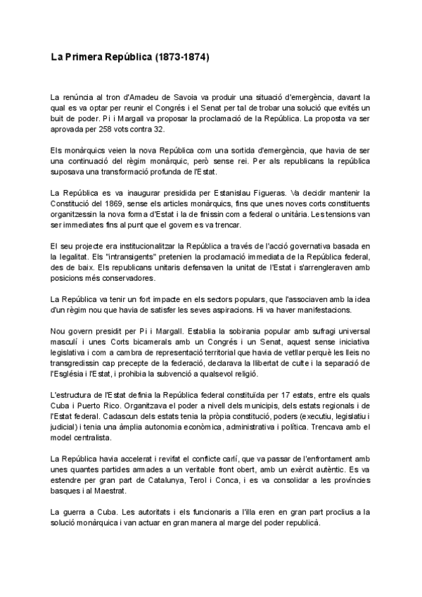 Miniatura del documento La Primera República 1873-1874