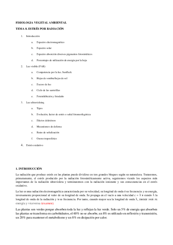 Miniatura del documento Tema 8. Estrés por Radiación. .pdf