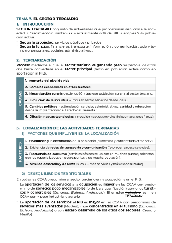 Miniatura del documento Tema 7. El sector terciario