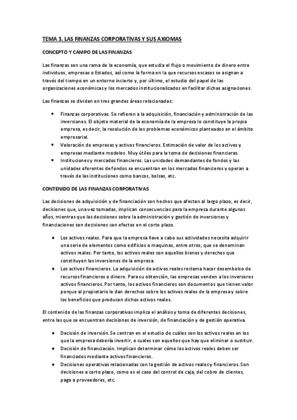 Miniatura del documento TEMA 3. Las finanzas corporativas y sus axiomas.pdf